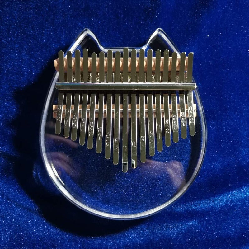 Koldot Clear Kalimba 17 Keys Engraved With Notes Cat Shaped Thumb Piano Solid Finger Piano Clear Body Cute Crystal Acrylic Kalimba With Tuning Hammer Hard Case Gifts - Image 5
